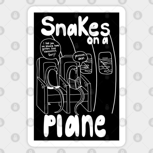 Snakes on a Plane (White) Magnet by Aly Isaeff Art & Design